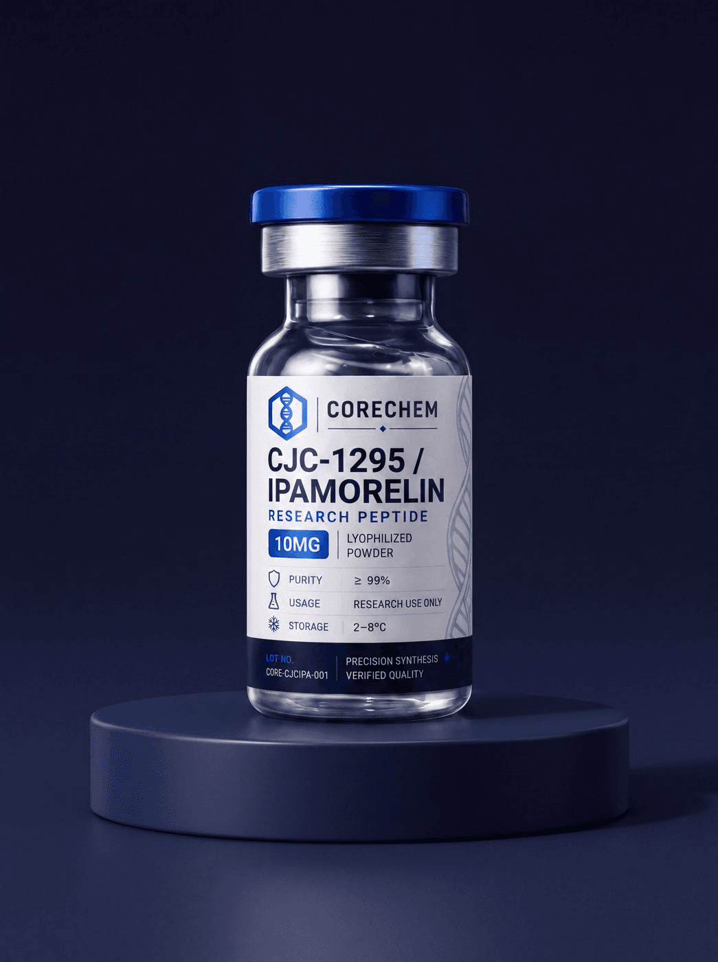CJC-1295 / Ipamorelin — research reference material vial